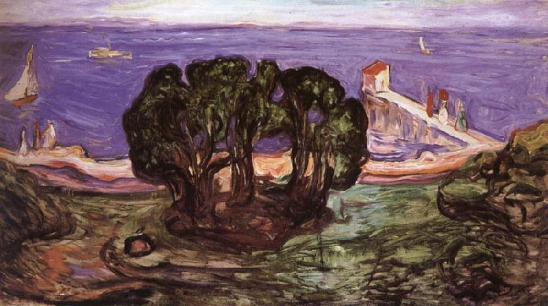 Edvard Munch The Bush of seaside oil painting picture